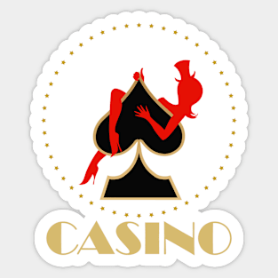 Casino Night Party Emblem Sticker